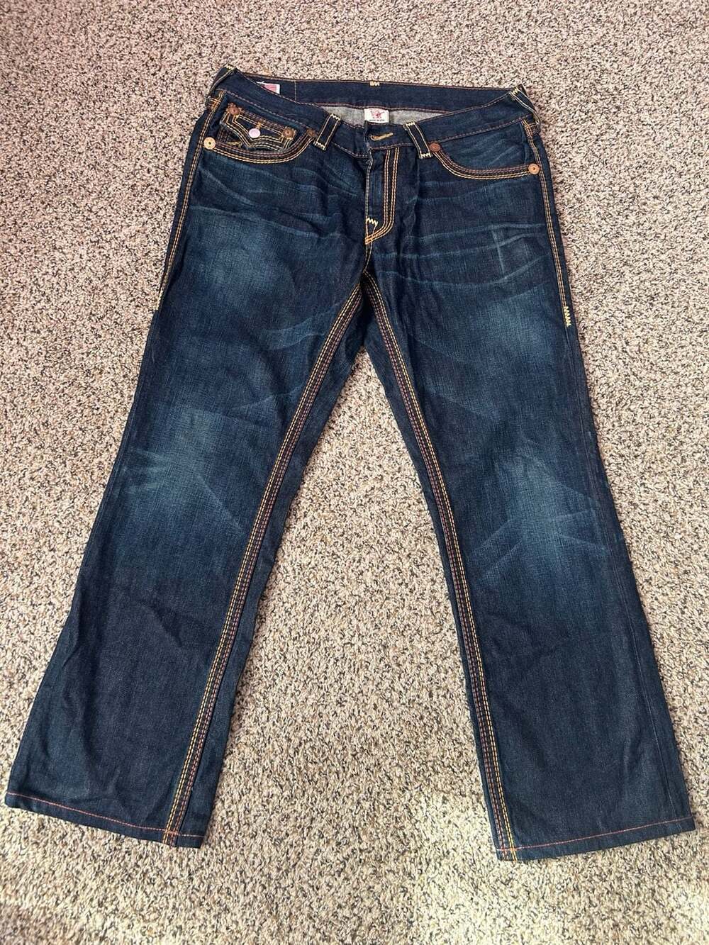 True Religion Ricky Super T Jeans Size 34 Dark Wash
